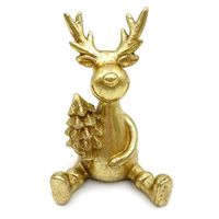 RENIFER ŚWIĄTECZNY ZŁOTY FIGURKA DEKORACYJNA DO STROIKA KOMPOZYCJI 13cm