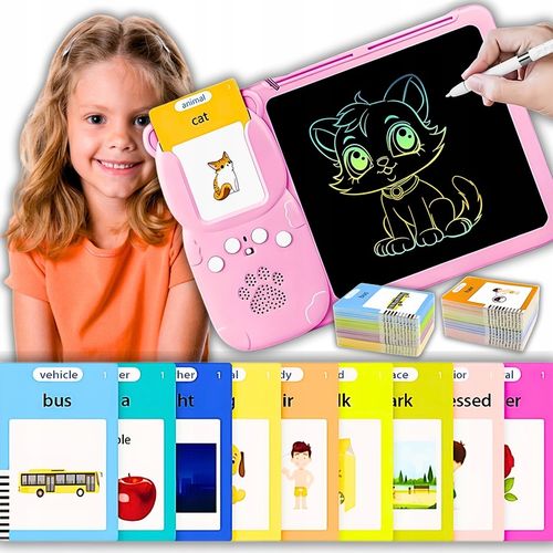 CZYTNIK KART TABLET DO NAUKI ANGIELSKIEGO SŁÓWEK 2W1 112 KART 224 SŁÓWKA na Arena.pl