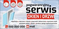 BANER OCZKOWANY reklamowy 100x50 cm różne wzory SERWIS OKIEN DRZWI usługi