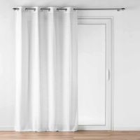 FIRANKA BIAŁA NA PRZELOTKACH ELEGANCKA Z EFEKTEM LNU LUOLINE 140 X 240 CM