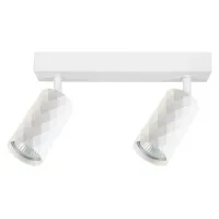 Kinkiet LED GU10 2x35W biały ruchomy IP20 do wnętrz - biały kinkiet z fakturą diamentową