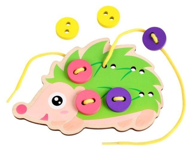 Zestaw edukacyjny do nauki szycia guzików jeż jeżyk zdjęcie 1