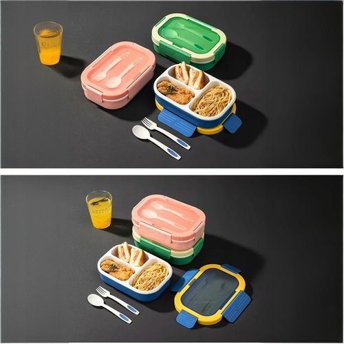 ŚNIADANIÓWKA LUNCHBOX 3 PRZEGRÓDKI SZTUĆCE LUNCH BOX POJEMNIK ŚNIADANIE na Arena.pl