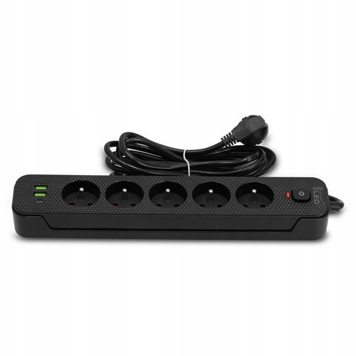Przedłużacz Listwa Zasilająca Siec 3M 5 Gniazd 230V + 3X USB Ładowarka na Arena.pl