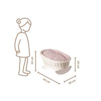 BUJANE ŁÓŻECZKO KOŁYSKA Z WIKLINY DLA LALEK Z POŚCIELĄ 46X28 H 20/25 CM uniwersalny