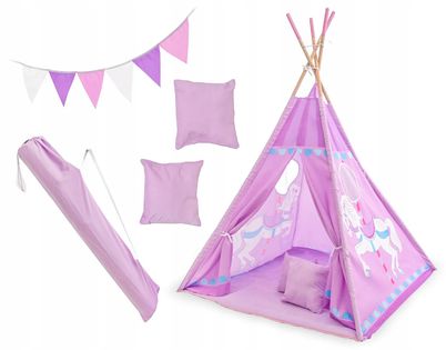Namiot Tipi dla Dzieci Fioletowy Domek