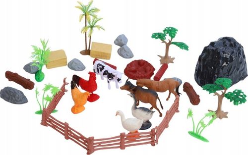 FARMA FIGURKI ZWIERZĘTA WIEŚ DUŻY ZESTAW W POJEMNIKU GOSPODARSKIE ZAGRODA M na Arena.pl