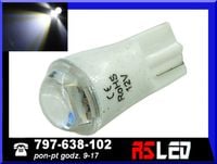 żarówka LED T10 SMD soczewka w5w w3w biała zimna 12v wysoka jakość