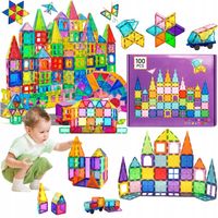 KLOCKI MAGNETYCZNE KONSTRUKCYJNE EDUKACYJNE ZESTAW 100 EL DUŻE PANELE 3D