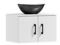 Szafka łazienkowa wisząca MARKUS 60 biała z umywalką Eliza C (W2)