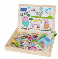 TABLICA MAGNETYCZNO - KREDOWA 100 ELEMENTÓW ŚWINKA PEPPA PIG DWUSTRONNA
