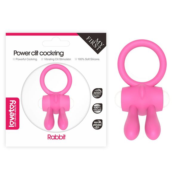 Power Clit Silicone Cockring Pink zdjęcie 1