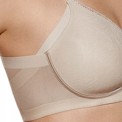 Biustonosz Usztywniany Gładki Modelujący Bez Fiszbin Codzienny Beżowy 85C na Arena.pl