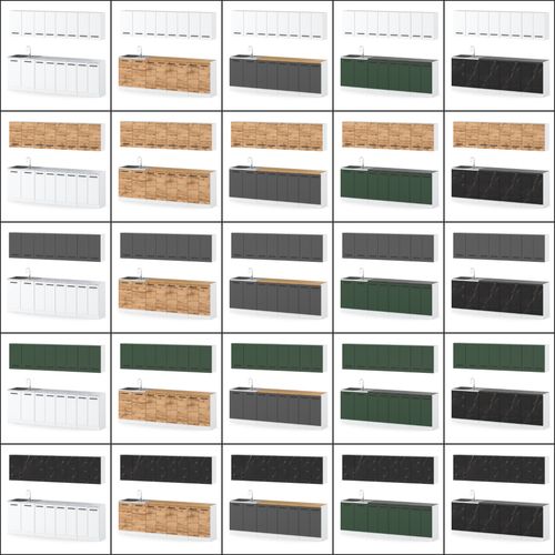 Meble Kuchenne Szare Z Drewnem Vero 2.6m Kuchnia Nowoczesna Dąb Wotan Szara na Arena.pl