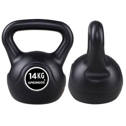KETTLEBELL 14kg CIĘŻAR ĆWICZEŃ HANTLA CZARNY FITNESS HANTEL ODWAŻNIK ABS na Arena.pl