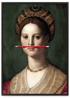 Plakat portret czerwony ołówek w ramie 61x91 cm w czarnej ramie