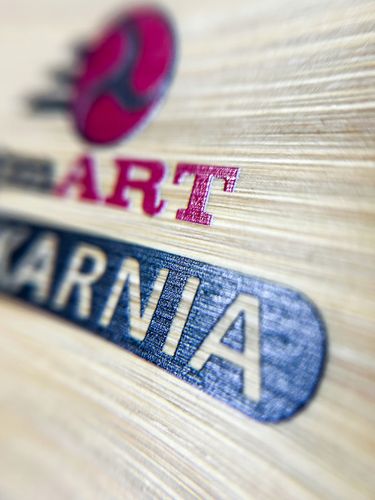 Bambusowy ZEGAR ścienny nadruk UV do biura AUTO SERWIS + nazwa firmy na Arena.pl