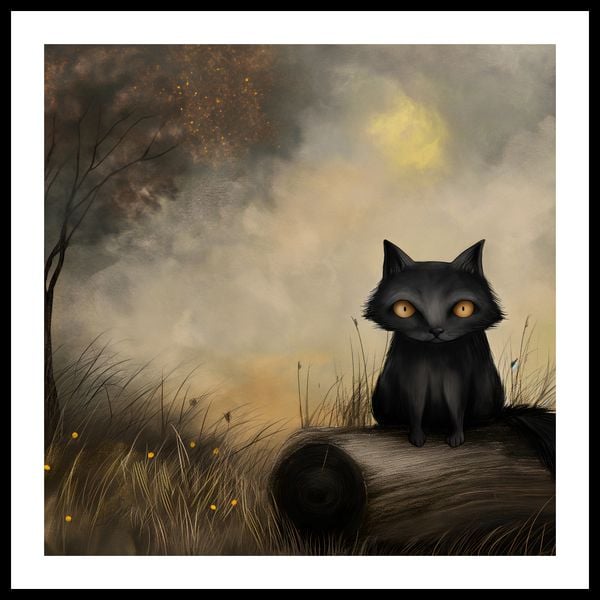 Plakat 70x70cm Czarny Kot zdjęcie 3