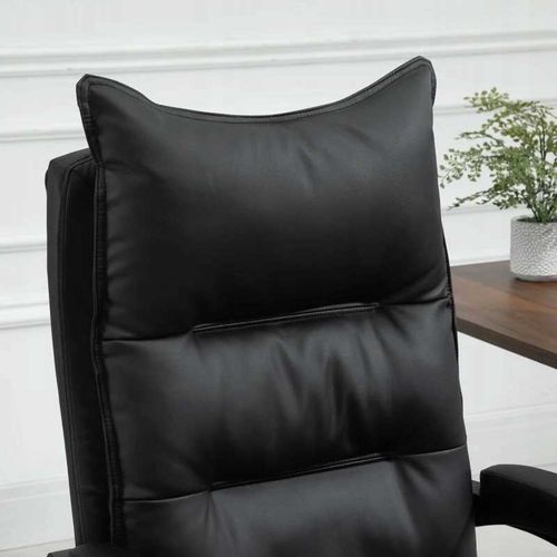 fotel biurowy skóra eko z podnóżkiem czarny pako v na Arena.pl