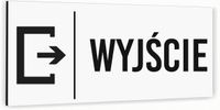 Tabliczka na drzwi WYJŚCIE Aluminium BIAŁA Dibond PIKTOGRAM Nierdzewna