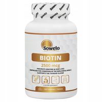 Biotyna 2500 mcg 120 Tabletek – Włosy, Skóra, Paznokcie – Biotin Sowelo