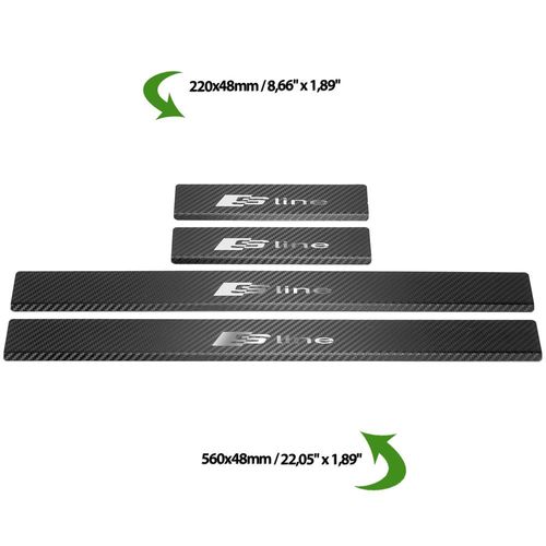 Listwa progowa AUDI A4 B9 SLINE Stal nierdzewna 304 carbon 4szt na Arena.pl