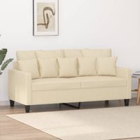 2-osobowa sofa, kremowa, 140 cm, tapicerowana tkaniną