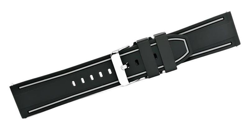 Pasek silikonowy CZARNO-SZARY U14-20-9 zdjęcie 3
