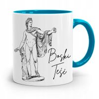 Kubek Błękitny Prezent Dla Teścia Boski Teść Z Nadrukiem Ze Zdjęciem