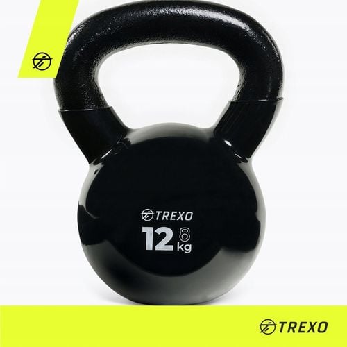 Kettlebell TREXO VKB12 12 kg Oznaczenie wagi Żeliwny Okrągły szeroki uchwyt na Arena.pl