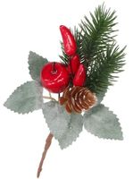 GAŁĄZKA DEKORACYJNA IGLIWIE SZYSZKI DO STROIKA 19 CM