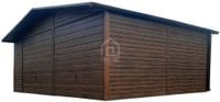 Garaż blaszany 7x6m 2x Brama drewnopodobny Dach dwuspadowy rynny PLG169