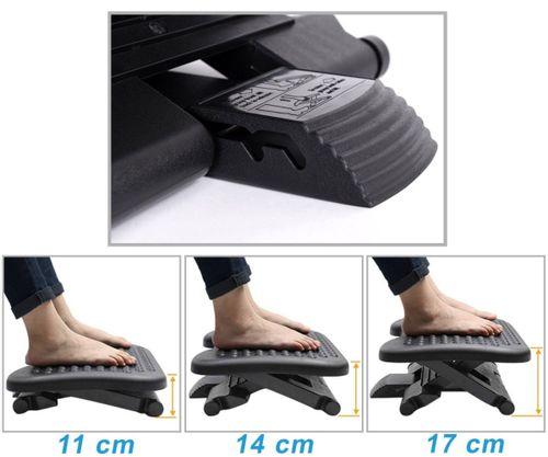 Podnóżek biurowy regulowany czarny EDUARDO na Arena.pl