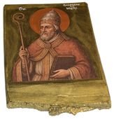Ikona Święty Grzegorz Wielki patron uczniów, studentów, nauczycieli muzyków