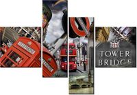 130CM 90 OBRAZ 4 ELEM LONDYN ŚCIENNY