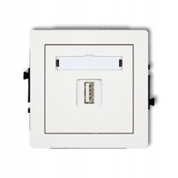 Karlik DECO Gniazdo USB ładowarka biały połysk DCUSB-1