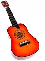 GITARA DREWNIANA AKUSTYCZNA 6 STRUNOWA DLA DZIECI 60cm METALOWE STRUNY