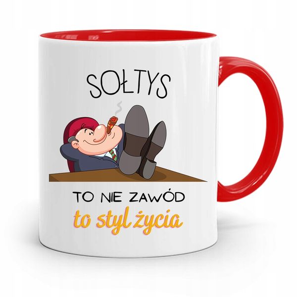 Dla Sołtysa Sołtys To Styl Życia Kubek Czerwony Z Nadrukiem Ze Zdjęciem zdjęcie 1
