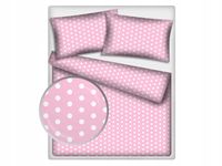 Pościel dziecięca 200x160 / 80x70 różowa w białe