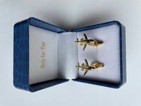 Złote spinki do mankietów EXC Samolot Awionetka Cesna dla Pilota Lotnika.