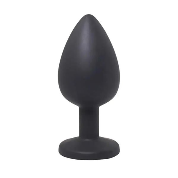 Black Small Butt Plug With White Crystal zdjęcie 2