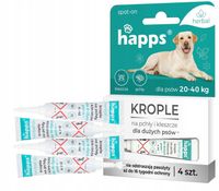 KROPLE NA PCHŁY KLESZCZE DLA DUŻYCH PSÓW (20-40KG) HAPPS DŁUGIE