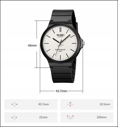 Zegarek męski SKMEI analogowy pasek skóra na Arena.pl