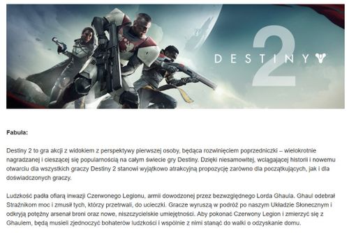 PS4 DESTINY 2 PL ! NOWOŚĆ ! SUPER CENA ! 24H na Arena.pl