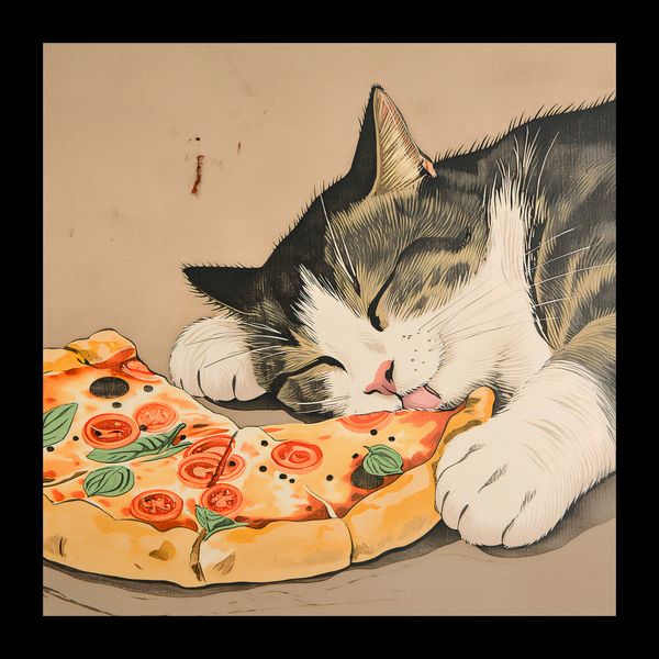 Plakat 20x20cm Pizza Dla Kota zdjęcie 2