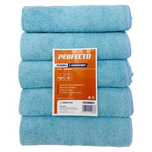 Ścierka z mikrofibry 40x40cm Perfecto 5szt niebies na Arena.pl