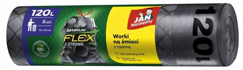 jan niezbędny worki ld magnum flex taśma 120l 8szt. - 3 op. na Arena.pl