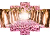 100CM 150CM OBRAZ 5 ELEM ROMANTYCZNA ALEJKA ŚCIENNY