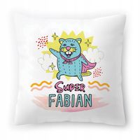 Poduszka Dla Fabiana Na Urodziny Ze Zdjęciem Na Prezent Biała 40X40 Cm