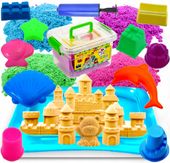 PIASEK KINETYCZNY ZESTAW kinetic sand PIASKOWNICA 3KG basen foremki 21el.